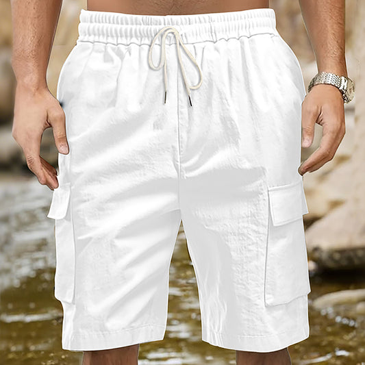Herrer Cargo-shorts med praktiske sidelommer og elastisk talje Stilla