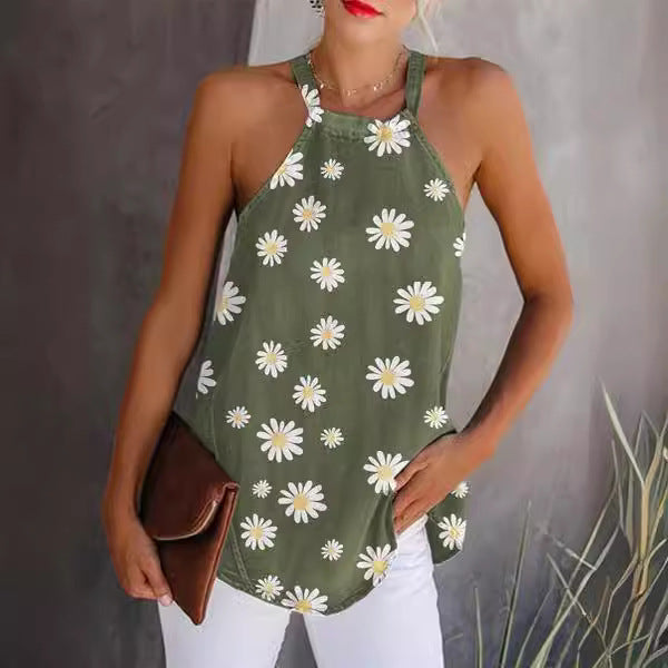 Stilla | Trendy Leopard Print Rund Hals Bundet Vest