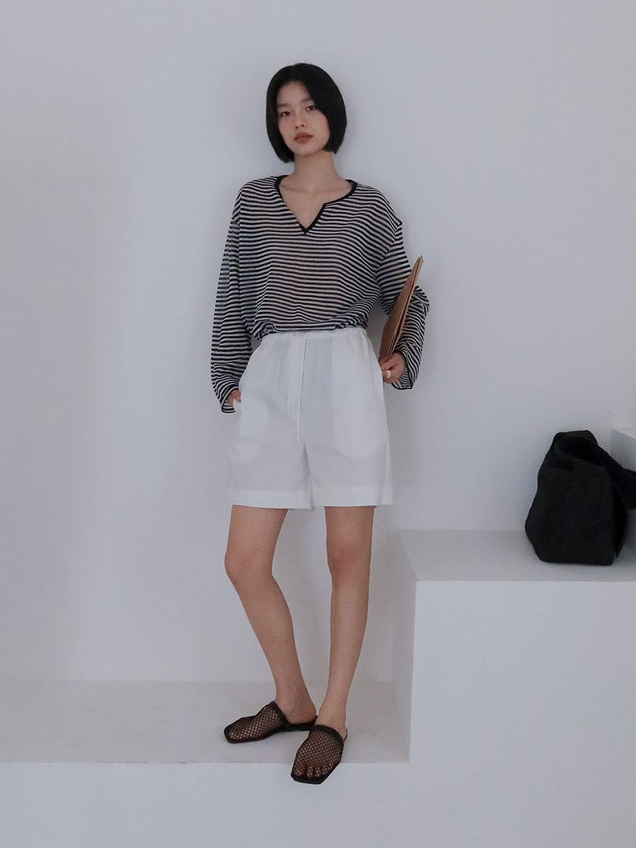 Dame afslappede shorts med elastisk liv og praktiske lommer Stilla