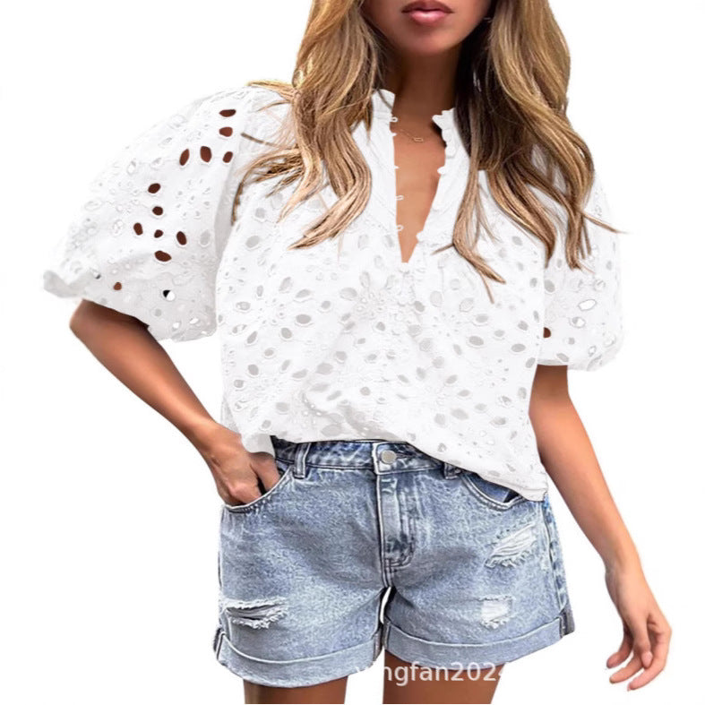 Dame Elegant Hulsbluse Stilla