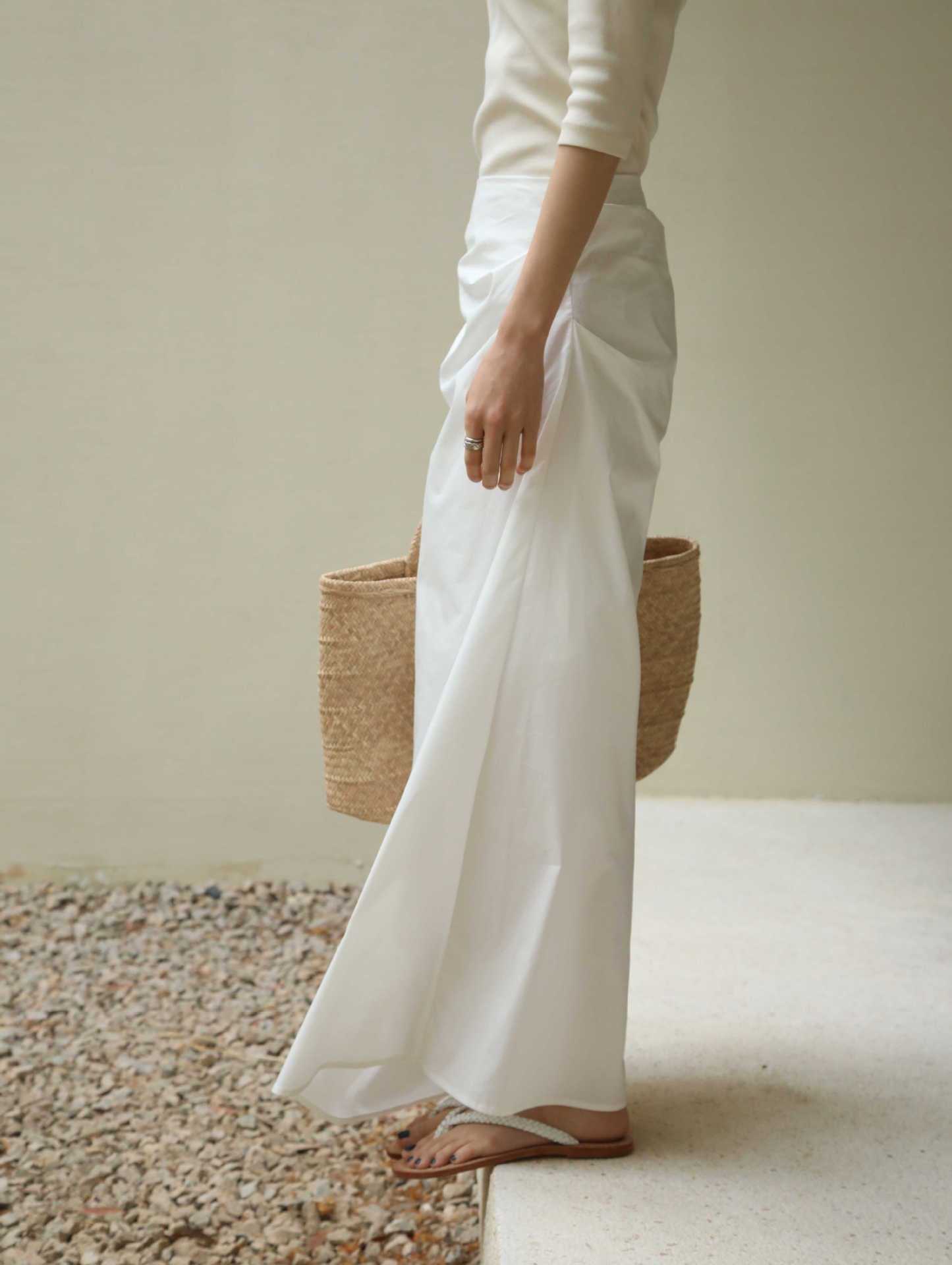 Dame elastisk maxiskørt med højkvalitets strækstof og komfortabel talje Stilla