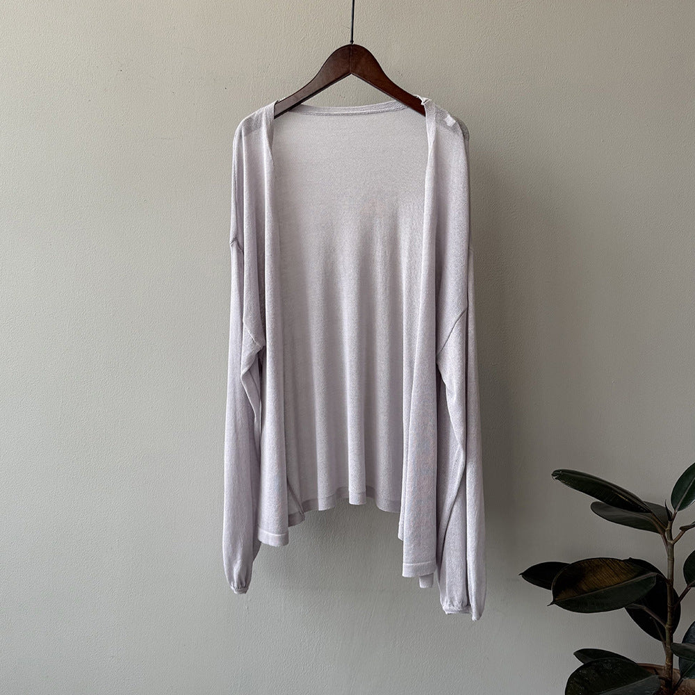 Dame afslappet longsleeve-shirt med oversized snit og raglanærmer Stilla