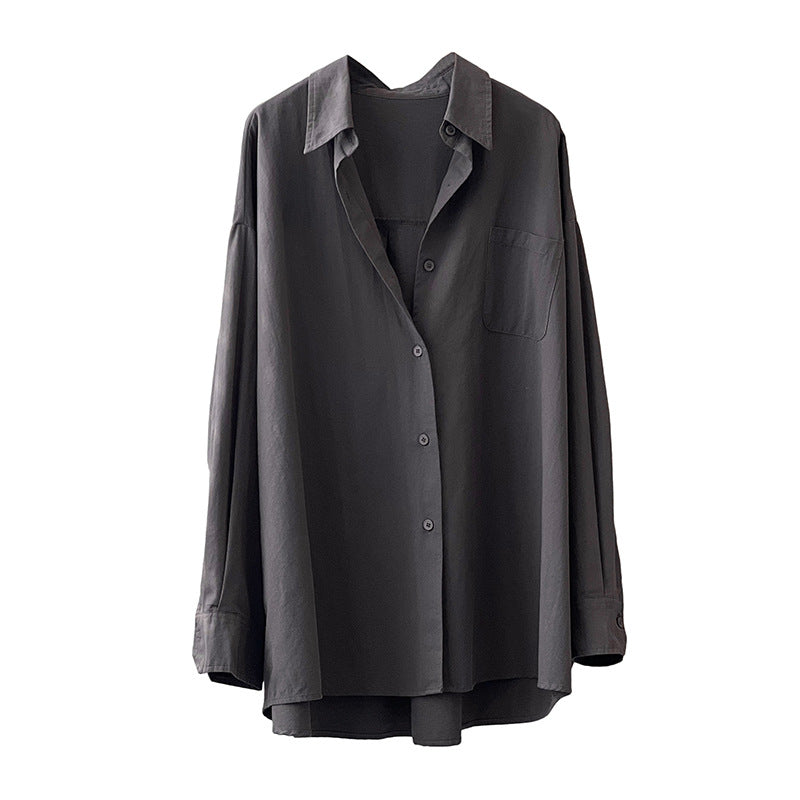 Dame afslappet linned bluse med åndbar pasform og praktisk brystlomme Stilla