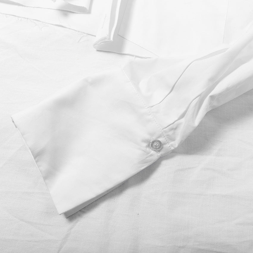 Dame Cropped Skjorte med klassisk Krave og elegante Detaljer Stilla