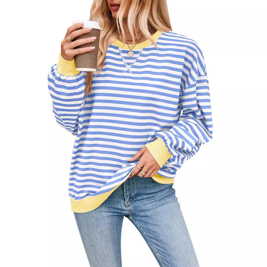 Stilla | Løs Stribet Pullover i Løs Pasform