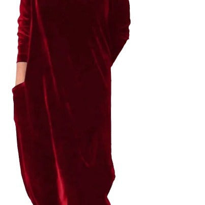 Dame afslappet hættekjole i luksuriøs velour Stilla