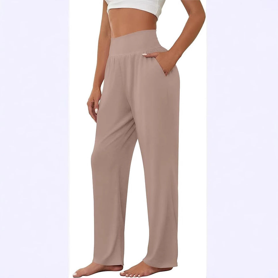 Dame afslappende Palazzo-bukser med høj talje og praktiske lommer Stilla