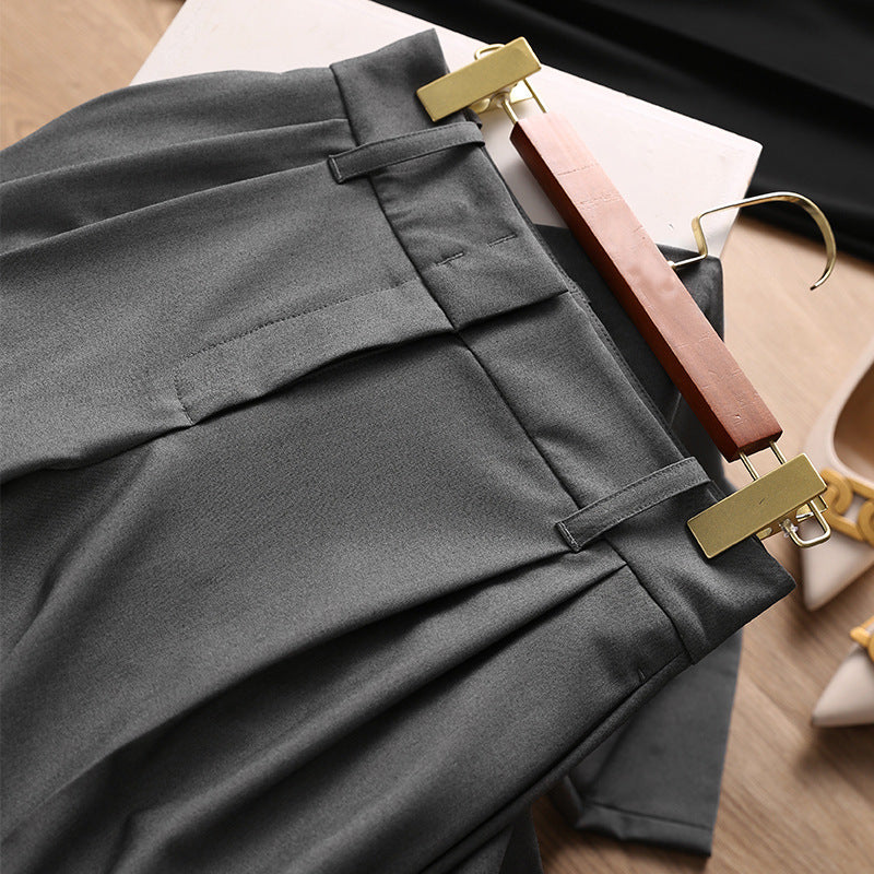 Dame elegant bukser med folder i jakkestil med vidde ben og kvalitetsstof Stilla