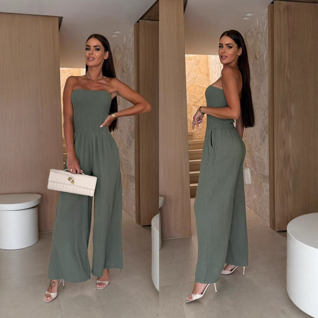 Damer stropløs bredbenet jumpsuit Stilla