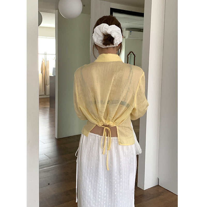 Dame cropped blusejakke med moderne snit og praktiske lommer Stilla