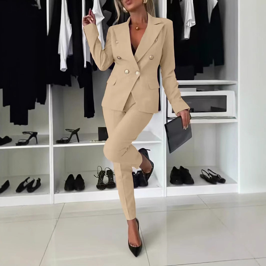 Dame elegant erhvervssæt med dobbelt knaplukning Stilla