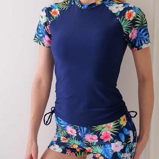 Dame Sporty Badetøj Sæt med blomster-top og shorts Stilla