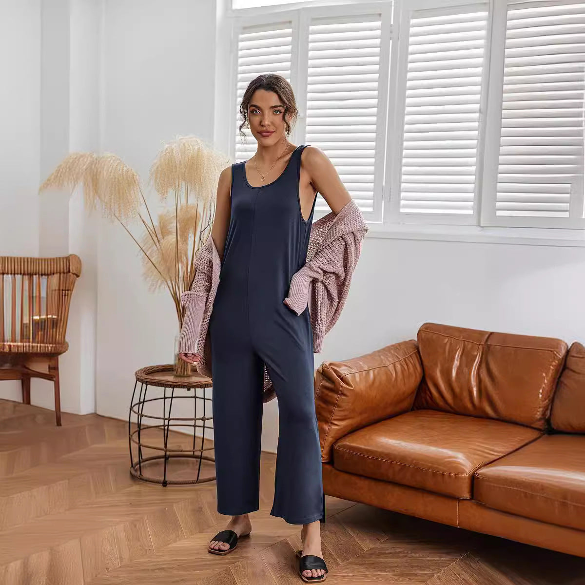 Dame Casual Jumpsuit med vide ben og praktiske lommer Stilla
