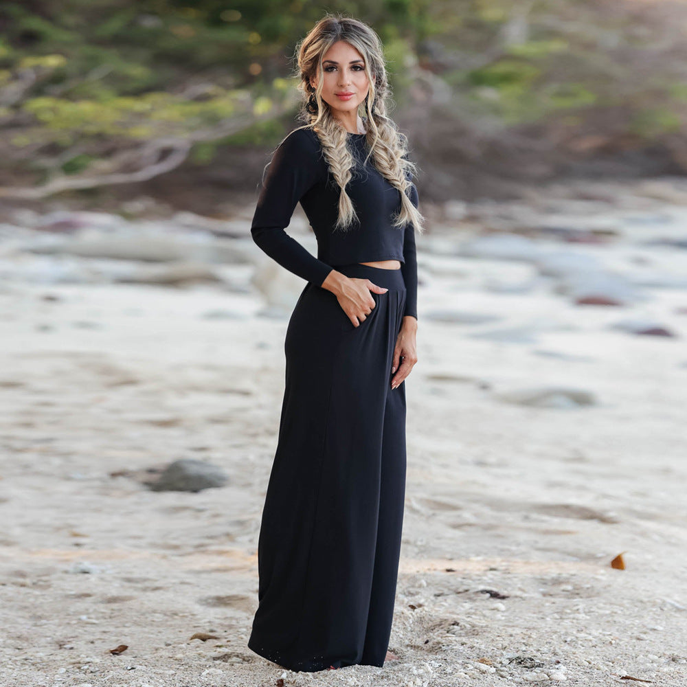 Dame Elegante og komfortable jumpsuit med bred ben og lang arm Stilla