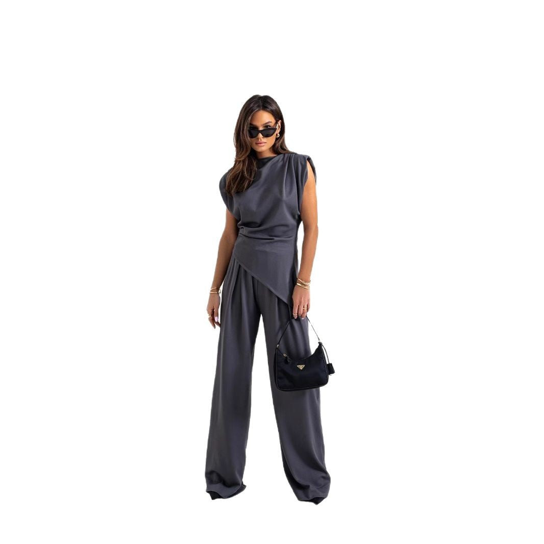 Dame Elegant Jumpsuit i Drapé-stil Stilla