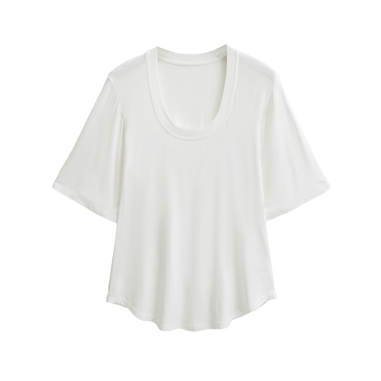 Dame afslappet oversized T-shirt med bred rund halsudskæring og åndbart materiale Stilla