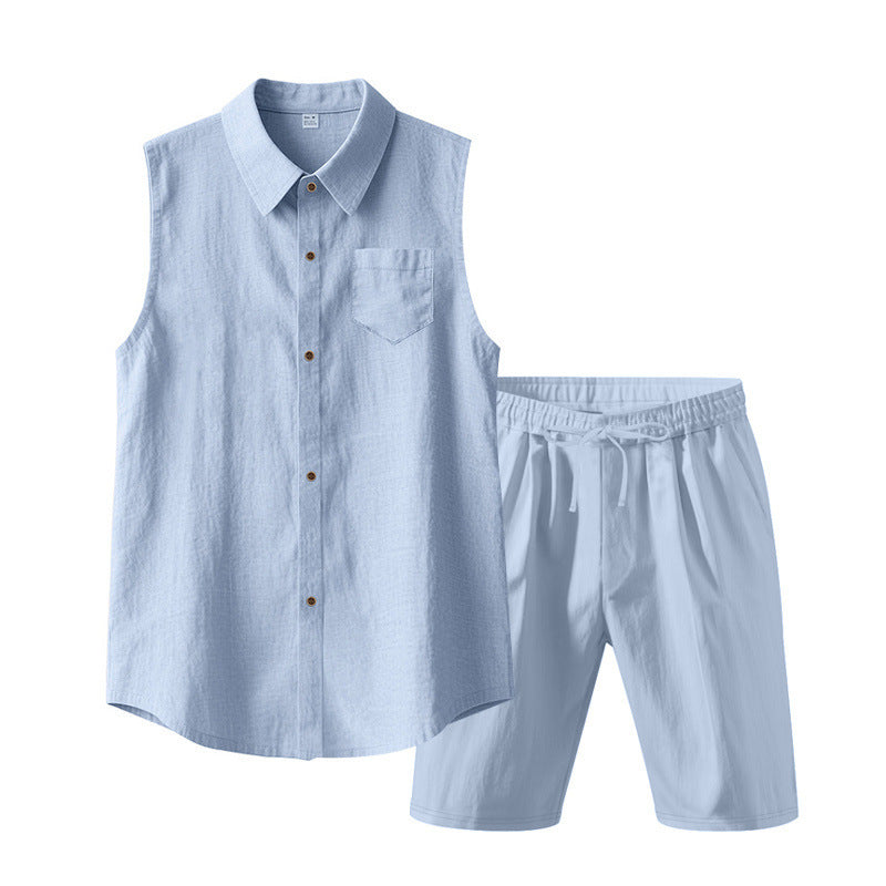 Herre ærmeløs top med elastiske shorts Stilla