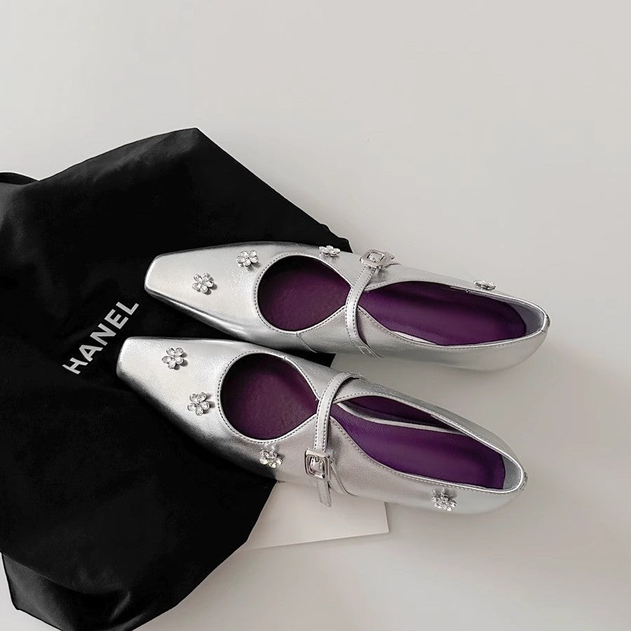 Dame Dekorative Strass Mary Jane Ballerinaer Stilla