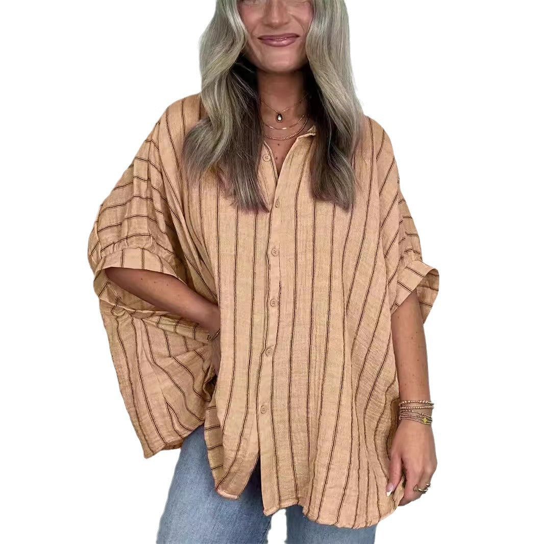 Dame afslappet oversized skjorte bluse Stilla