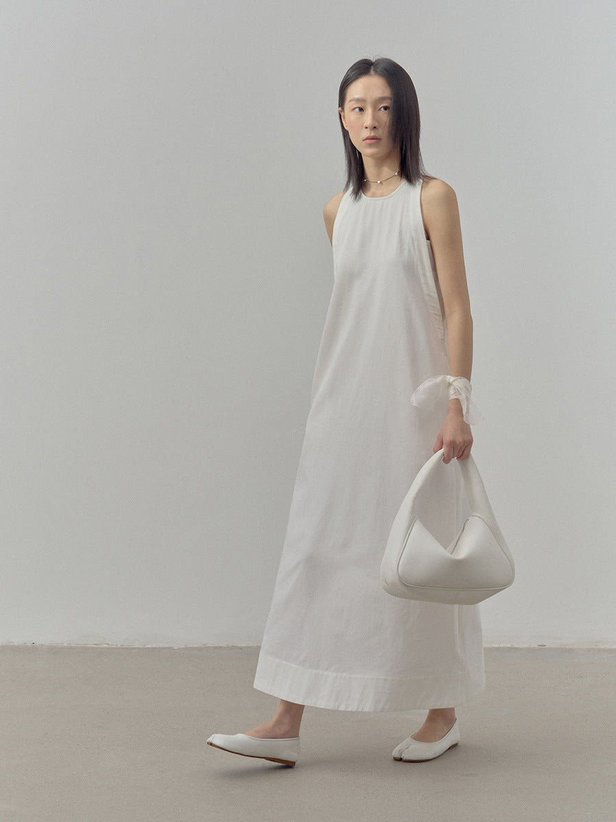 Dame afslappet midikjole med høj krave Stilla