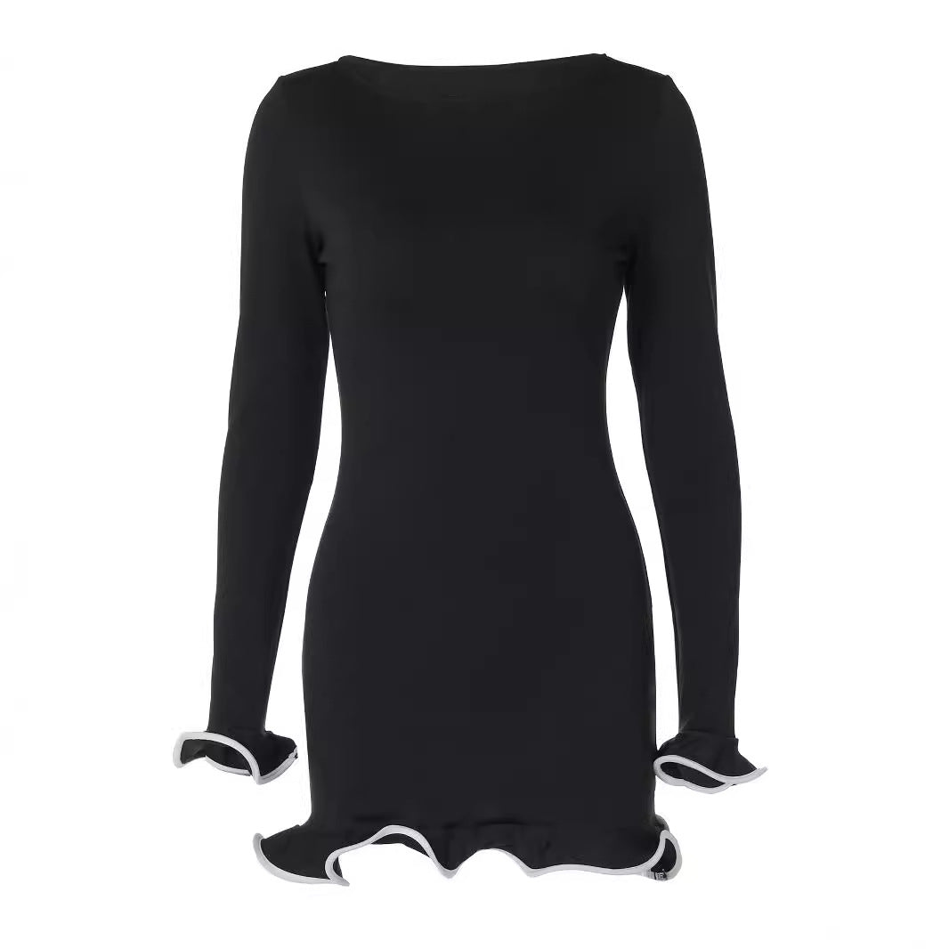 Dame afslappet minikjole med elegante flæsedetaljer Stilla