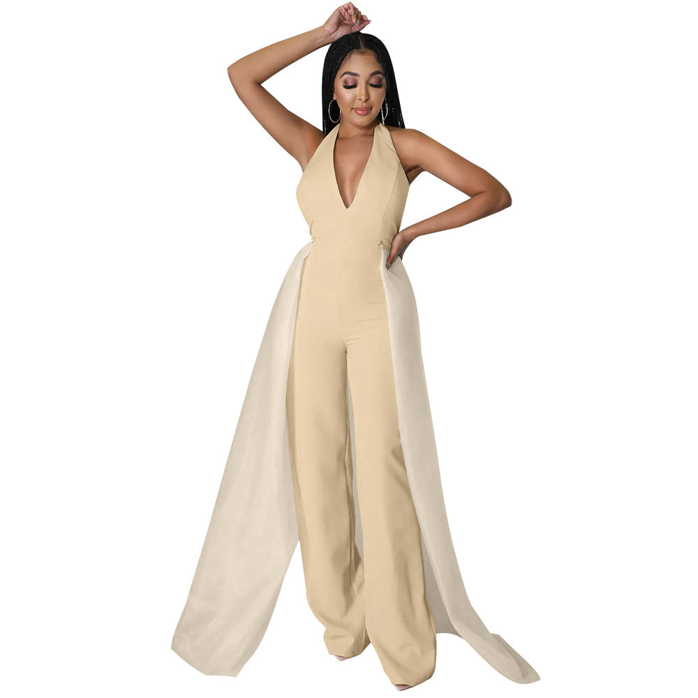 Dame Jumpsuit med elegant indpakningsoverdel og højhalset design Stilla