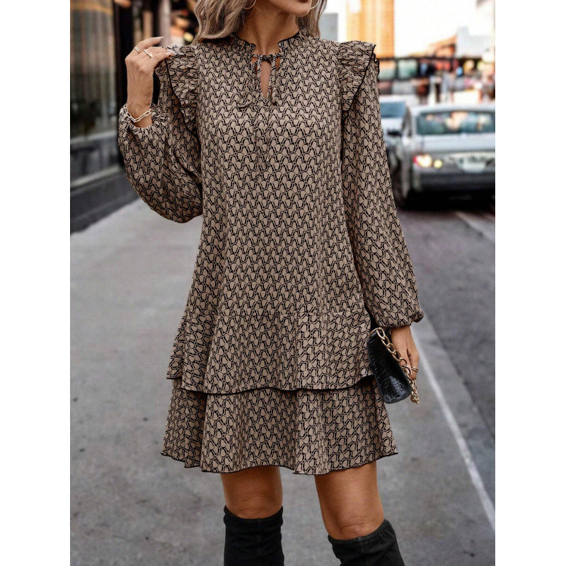 Dame afslappet kjole med flæser og lette volanter Stilla