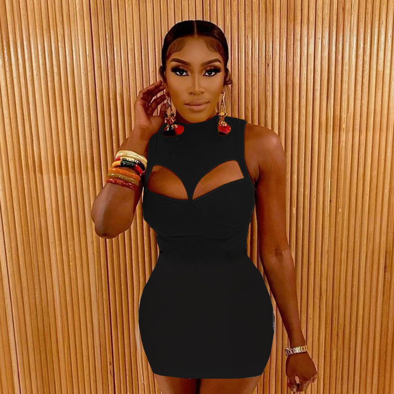 Dame Cut-Out Tætsiddende Mini Kjole Stilla