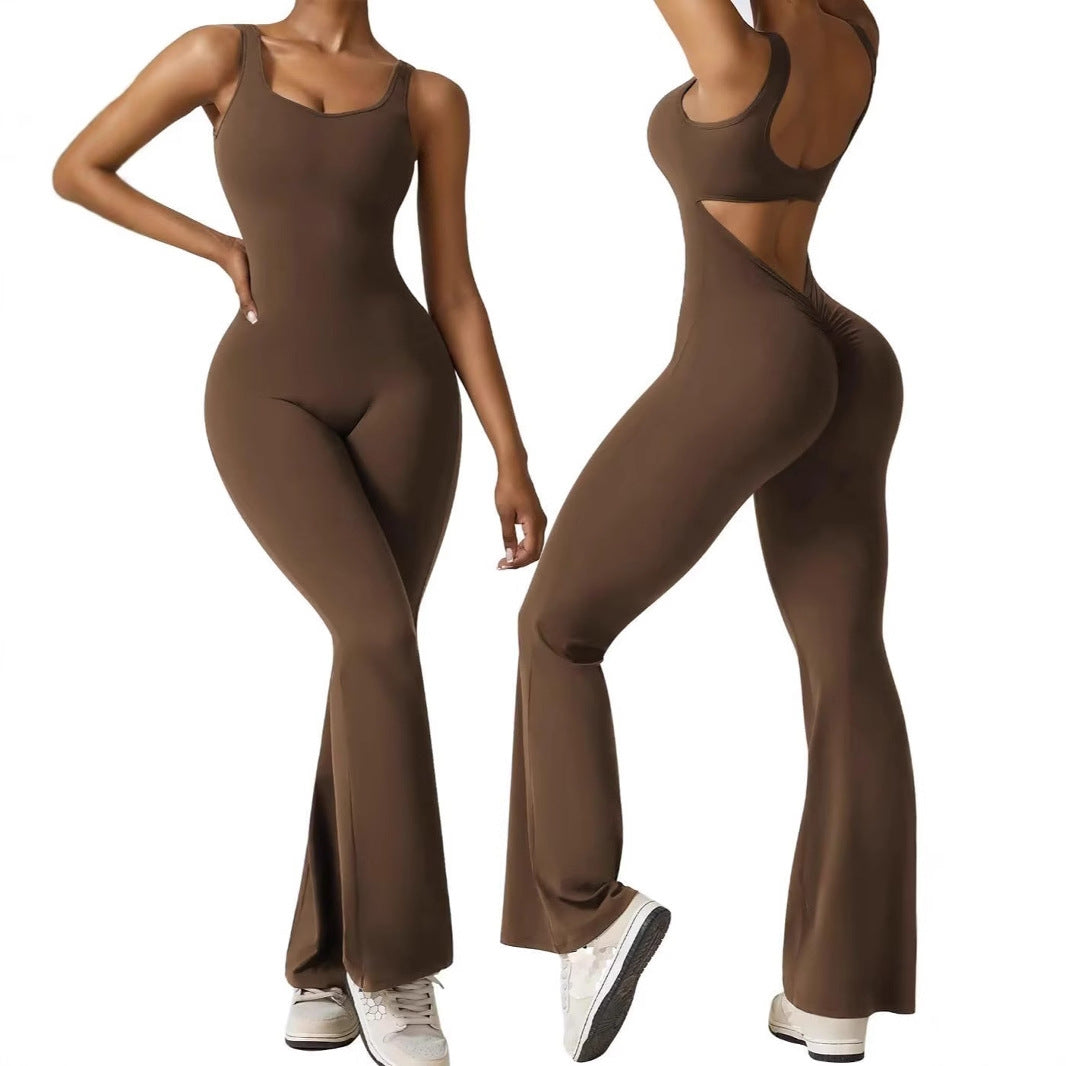 Dame Flydende Jumpsuit med Cut-Out-detaljer og bredt ben Stilla