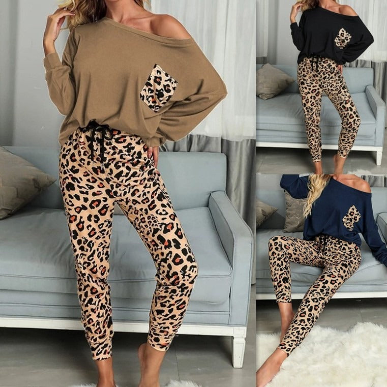 Dame Casual leggings med trendy leopardmønster Stilla