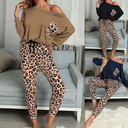 Dame Casual leggings med trendy leopardmønster Stilla