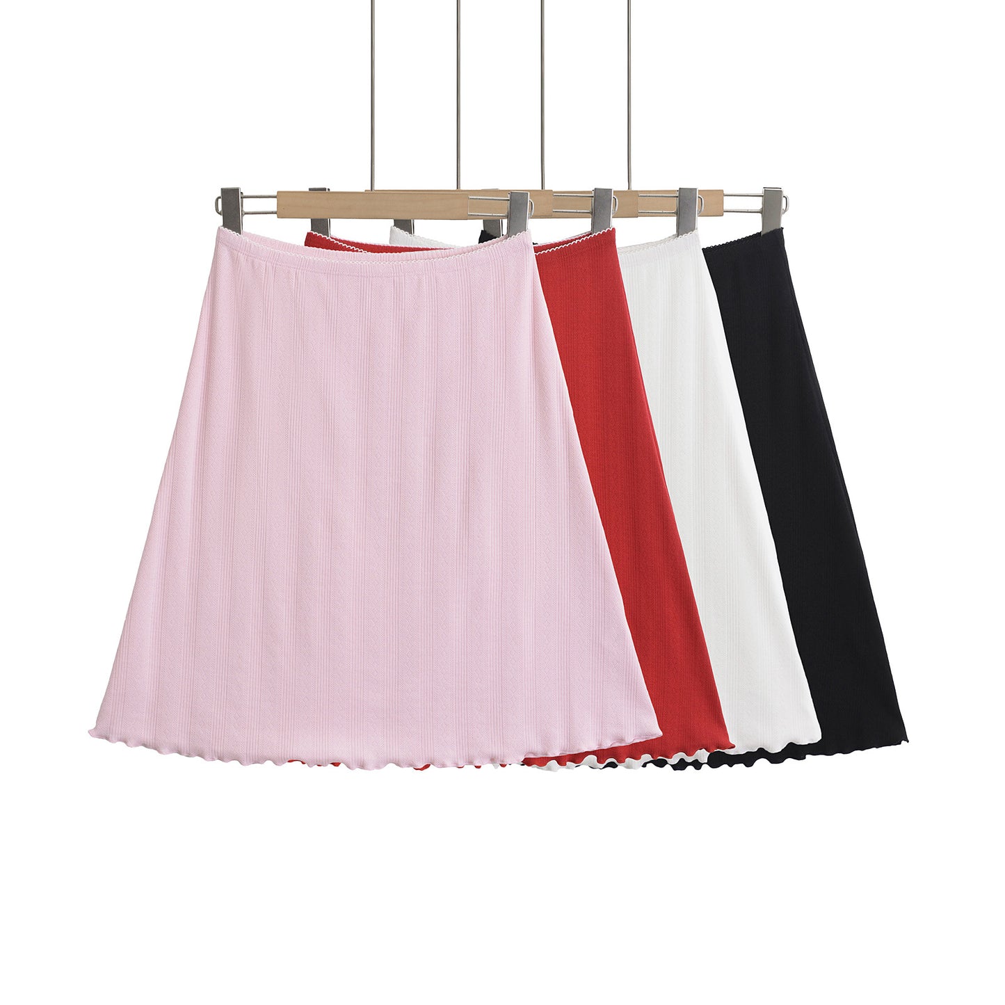 Dame A-linje nederdel med elastisk taljebånd og skovagtig snitføring Stilla