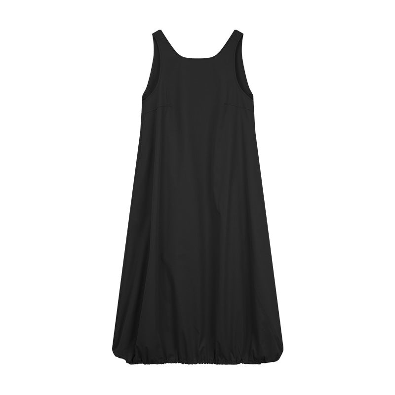 Dame afslappet Maxikjole med vidde udskåret nederdel og elastisk afslutning Stilla