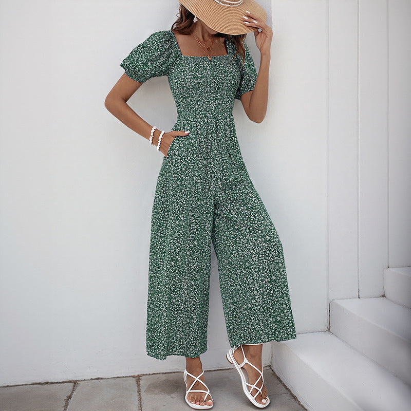 Dame Elegant Blomstret Print Jumpsuit Stilla