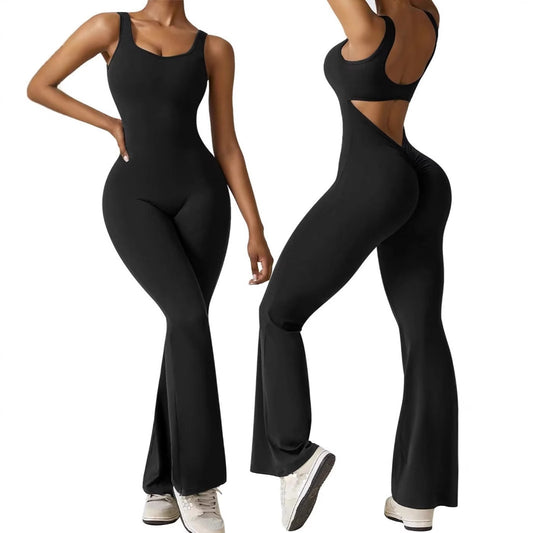 Dame Flydende Jumpsuit med Cut-Out-detaljer og bredt ben Stilla