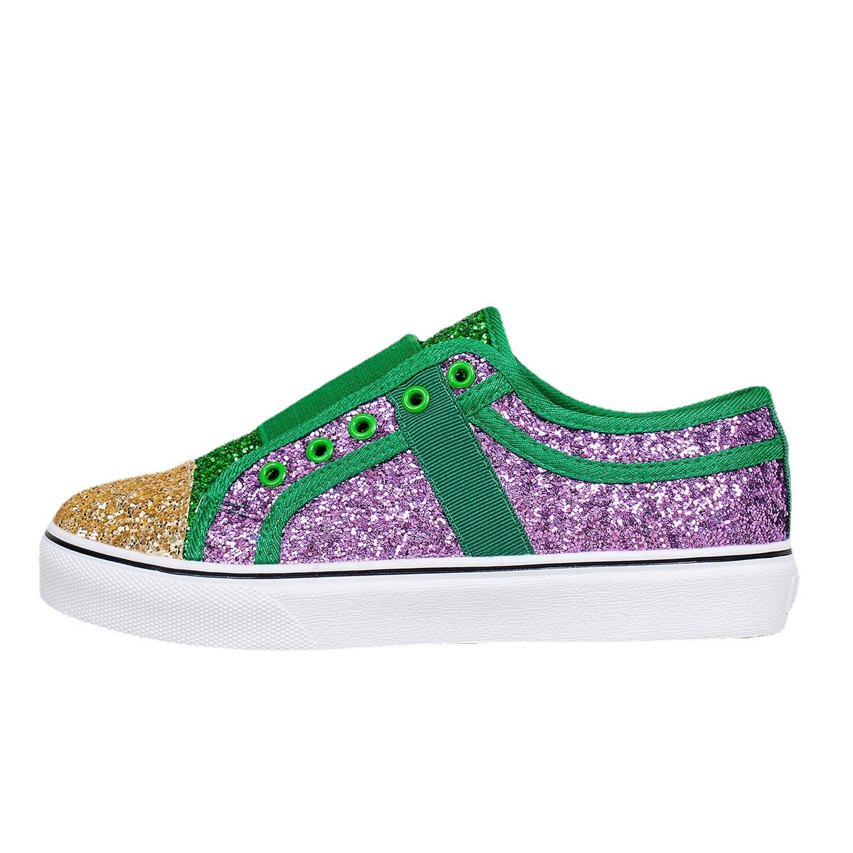 Dame Glamourøse Sneakers med glitrende glimmer og praktisk Slip-On design Stilla