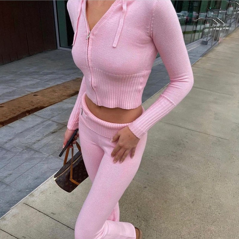 Dame Stilfuldt Strik Loungewear Sæt Stilla