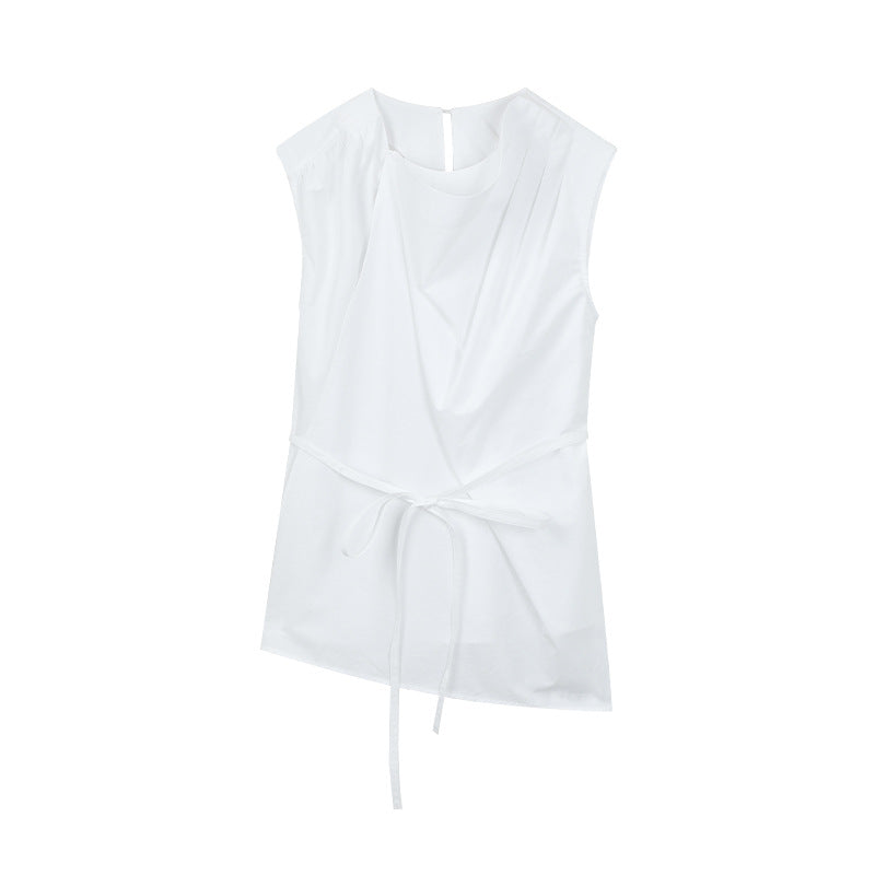 Dame elegant indpakningsoberste med innovativ drapering Stilla