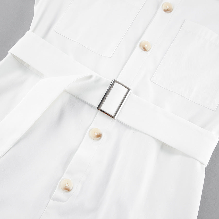 Dame jumpsuit med smart talje bælt og praktiske lommer Stilla