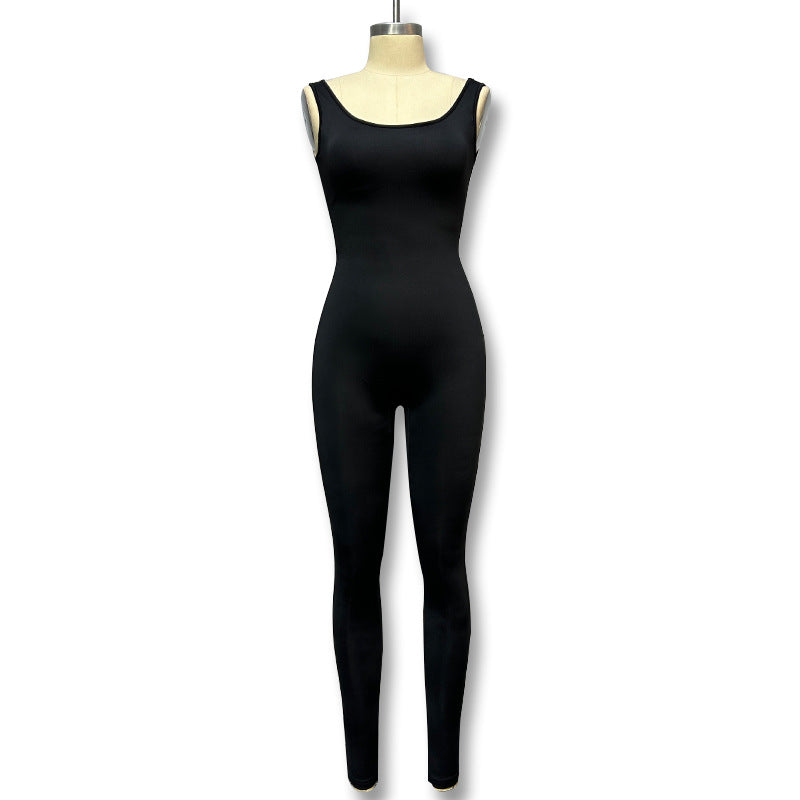Dame Figurtilpasset Jumpsuit i minimalistisk design med brede stropper Stilla