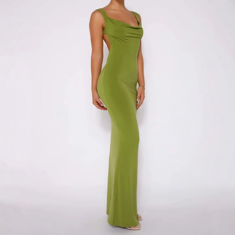 Dame Elegant Body-Conscious Maxi Kjole Stilla
