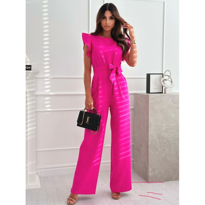 Dame Statement Jumpsuit med bredt ben og sløjfe detail Stilla