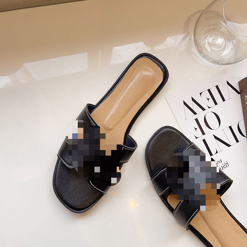 Dame åbne slidesandaler med fashionable remme og polstret fodseng Stilla