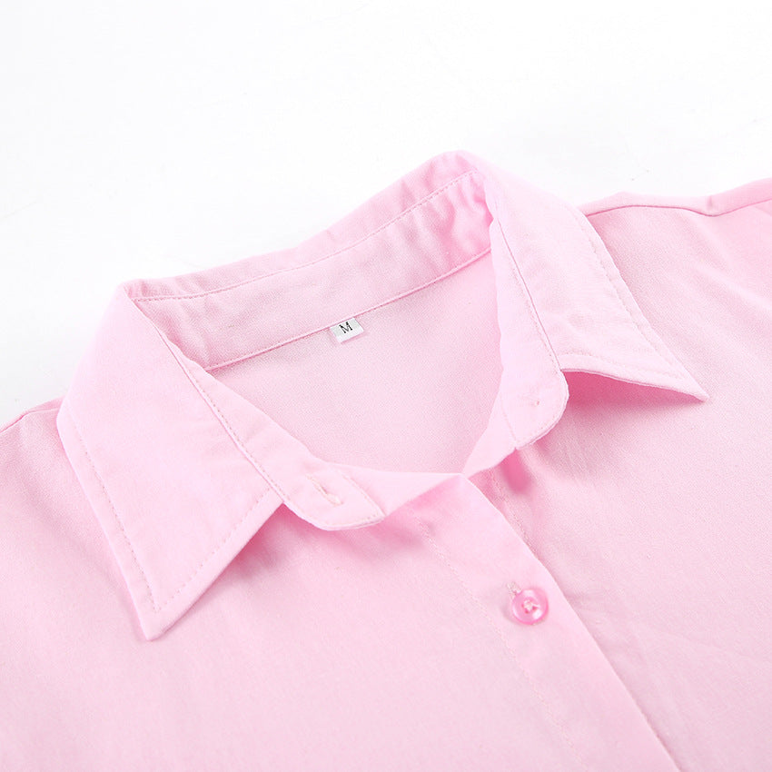 Dame afslappet bluse med knude-formet kant og brede ærmer Stilla