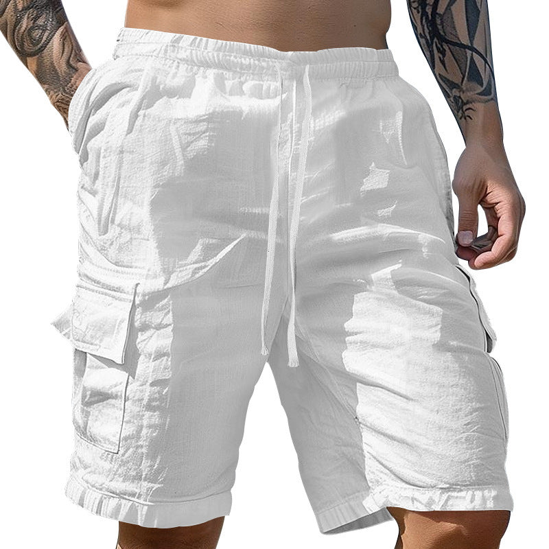 Herrer Cargo-Shorts med elastisk talje og alsidige lommer Stilla