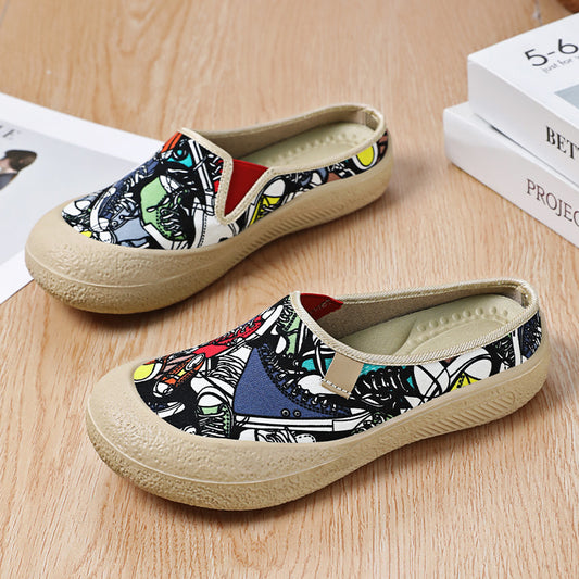 Dame Designer mode Clogs med unik farverig tryk Stilla