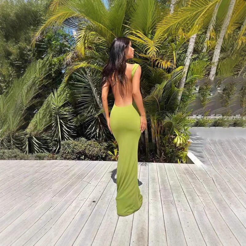 Dame Elegant Body-Conscious Maxi Kjole Stilla