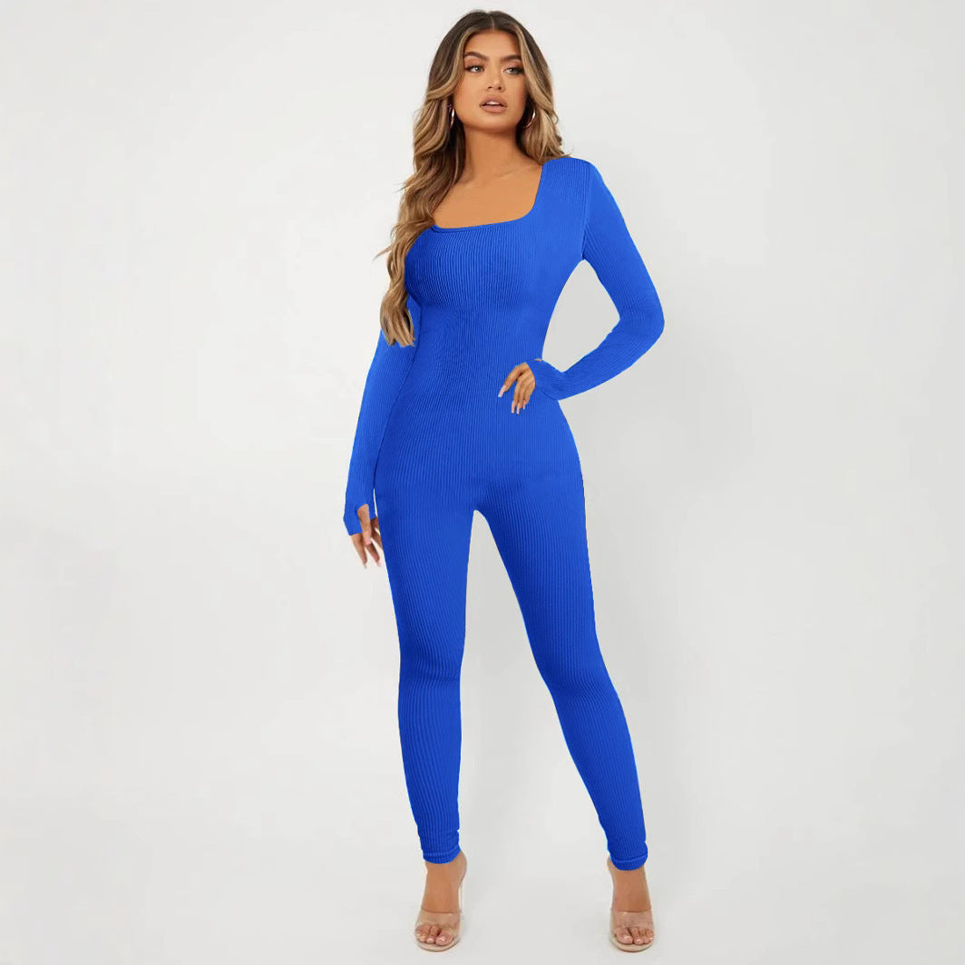 Dame jumpsuit med lange ærmer og struktureret design Stilla