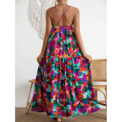 Frau Bohemian Stribede Maxikjoler med Justerbare Stropper Stilla