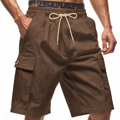 Herre Cargo-Shorts med elegante striber og praktiske sidelommer Stilla